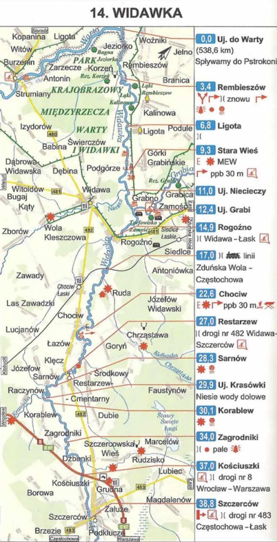 mapa splywy kajakowe